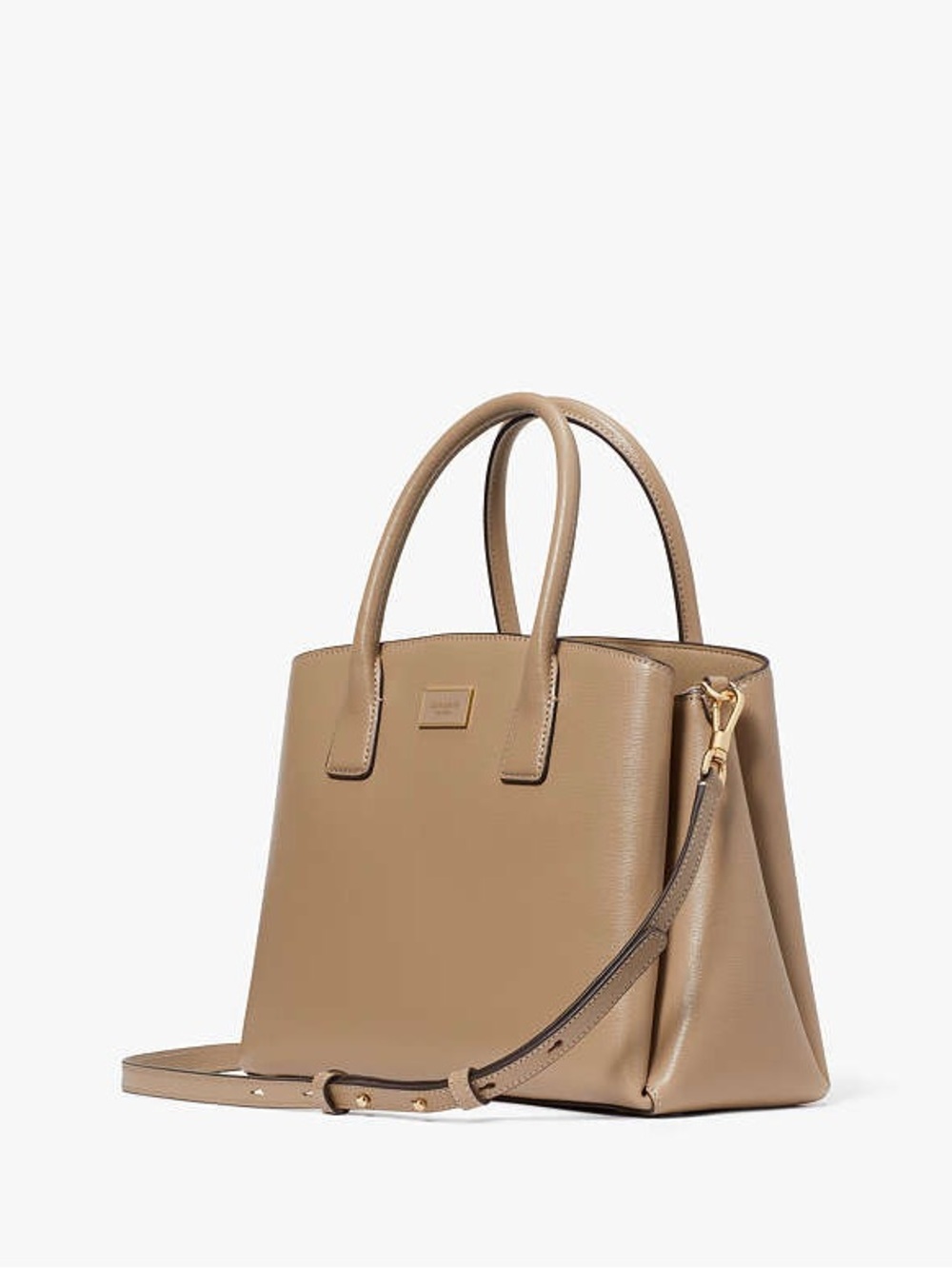 Kate Spade Serena Saffiano Leather Satchel Bag Neutral Tan Parchment Crossbody - Picture 10 of 10